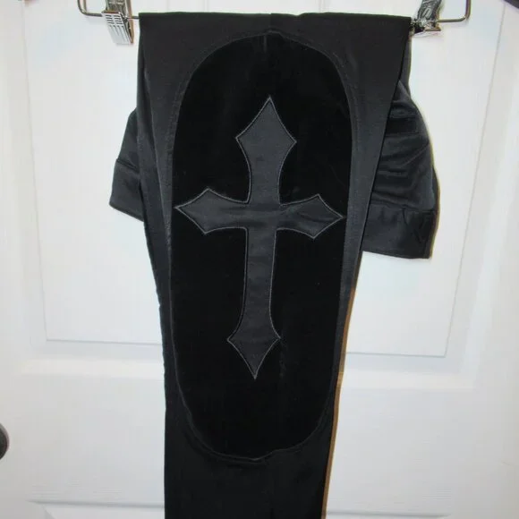 Lip Service Velvet Cross Pants Small Rare Low Rise Goth Rocker Excellent Jeans - Picture 3 of 14